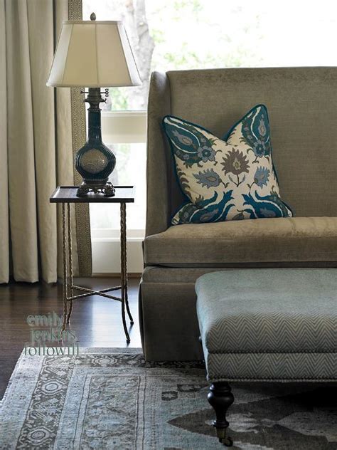 Beverly brown | elegant wall art for interior decor. Brown and Blue Living Room - Traditional - living room - Olive Interiors