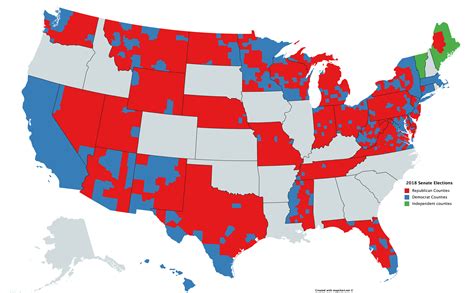 2018 Senate Elections Results By County Mapporn