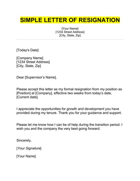 Best Resignation Letter Examples Within Weeks Notic Vrogue Co