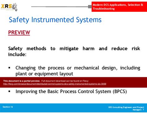 Distributed Control Systems DCS Safety Instrumented Systems SIS