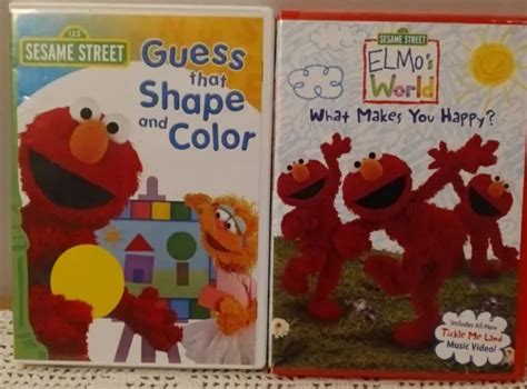 Sesame Street Dvd Lot Guess That Shape Color Elmo What Makes You Happy 599 Picclick