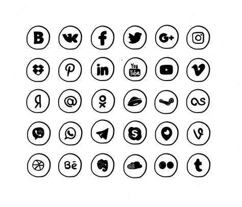 Premium Vector Popular Social Media Icons Pointers Printed On Paper