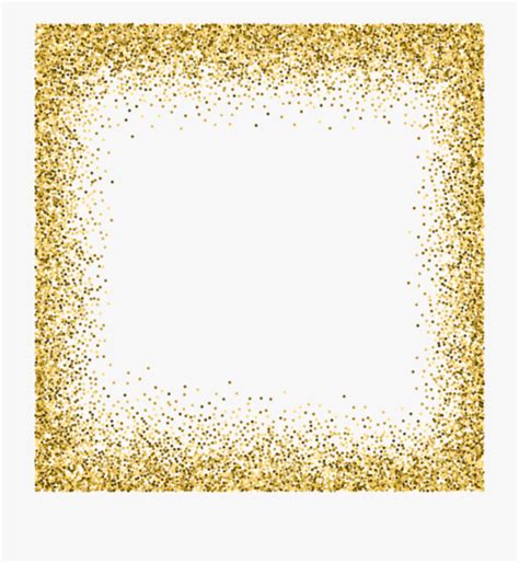 Gold Glitter Frame Square Transparent Background Glitter Border