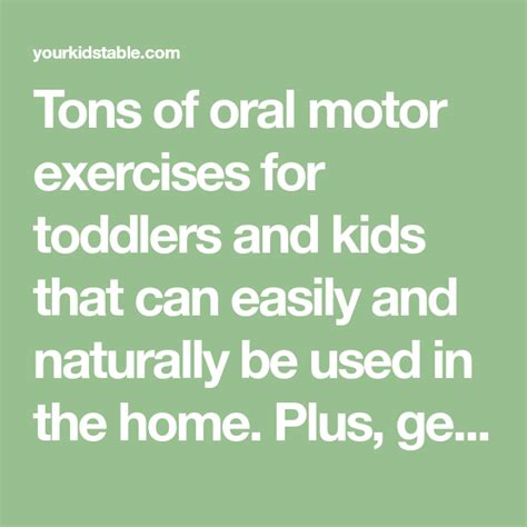 34 Oral Motor Exercises That Can Transform Your Kids Eating With