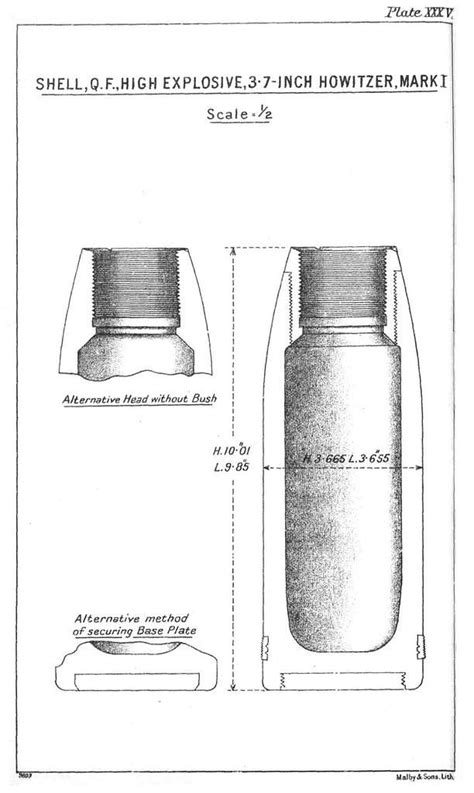Qf 37 Inch Mountain Howitzer He Shell Mark I Diagram Picryl Public