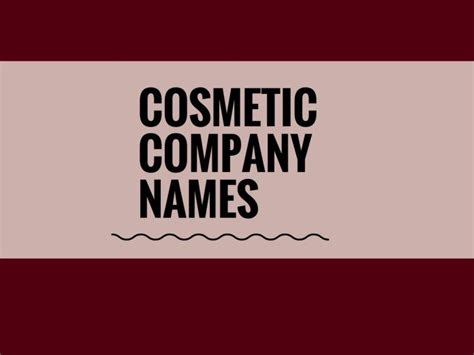 457 Brilliant Cosmetic Company Names Video Infographic