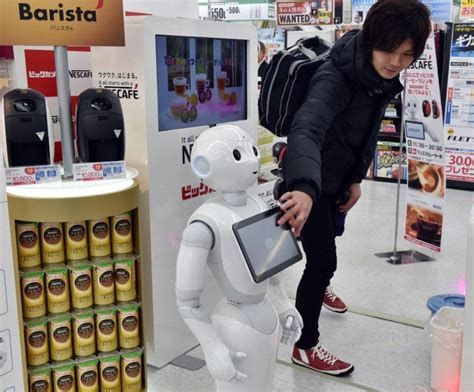 Japon Pepper Le Robot Qui Vend Des Machines Nescafé Le Matin