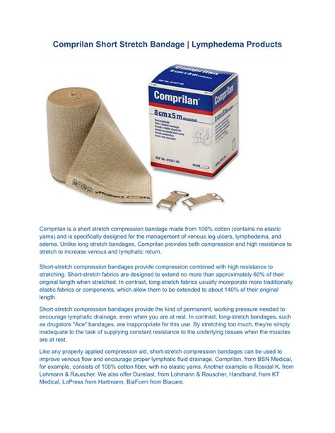 Ppt Comprilan Short Stretch Bandage Lymphedema Products Powerpoint