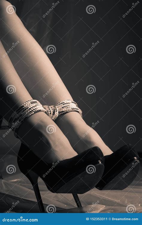 Women`s Rope Tied Legs Stock Image Image Of People 152353311