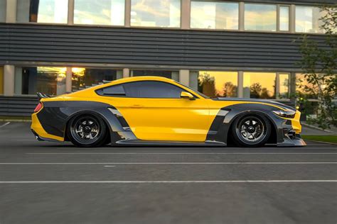 Extreme And Mean Transformation Of Yellow Ford Mustang With Custom Body