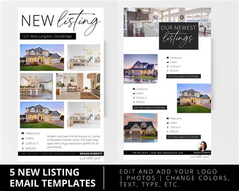 Real Estate New Listings Bundle Listing Templates For Etsy