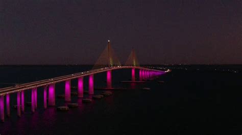 Night Flight Sunshine Skyway Bridge St Petersburg Fl Usa Youtube