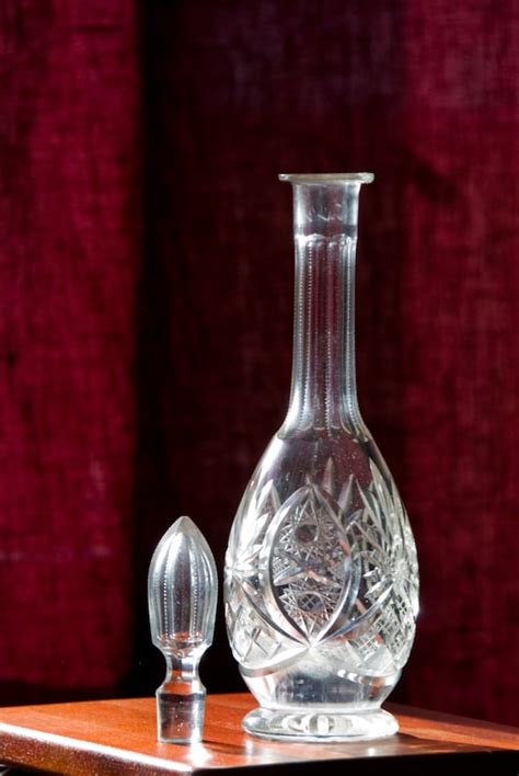 Vintage Glass Decanter Glass Pitcher With Lid By Heavysuitcase