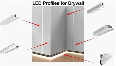 Aluminum Led Profile Trimness Recessed Drywall Led Linear Light