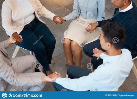 Support Holding Hands And Business People In Team Building Therapy