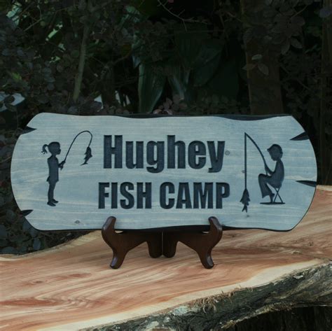 Fish Camp Sign Personalized Sign Custom Wood Sign Carved Etsy