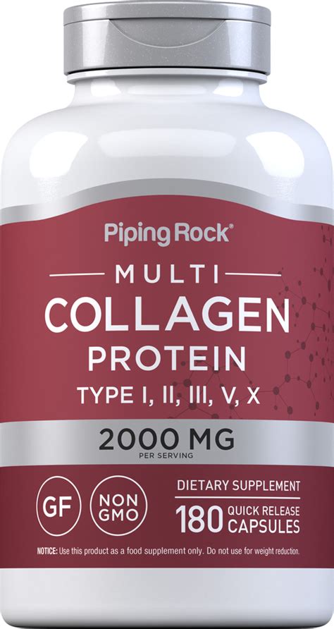 Multi Collagen 2000 Mg 180 Capsules Piping Rock Health Products
