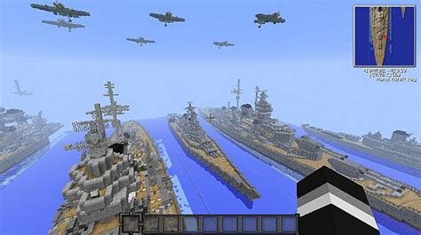 Battleship Fleet With Planes Minecraft Map
