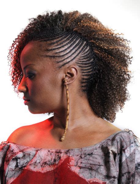 One Side Cornrows Braided Hairstyle Updo Black