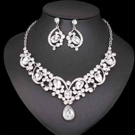 Aliexpress Com Buy New Elegant Bridal Necklace Earrings Jewelry Sets
