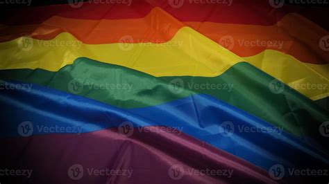 Lgbtq Pride Flag On Black Background Lgbt Rainbow Flag In Gay Hand