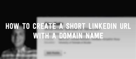 Optimization for your domain name matters because domain names interspersed with keywords are not very effective nowadays. How to create a short LinkedIn URL with a domain name ...