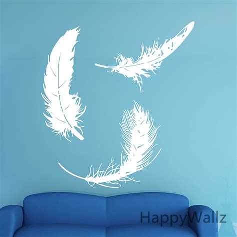 Feather Wall Sticker Feather Wall Decals Living Room Wall Art Decors Diy Removable Wall S Diy
