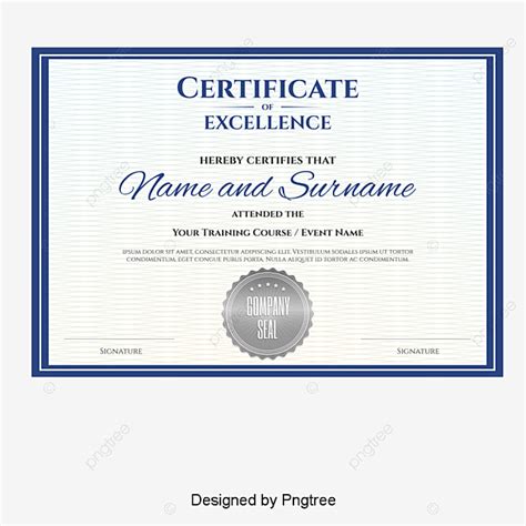 Vector Blue Border Certificate, Blue Border Certificate, Certificate Border, Certificate PNG ...