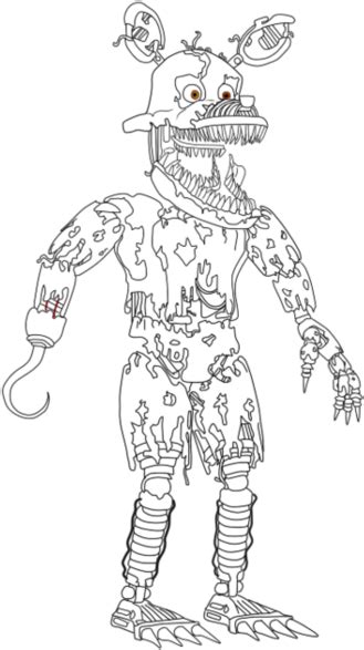Nightmare Foxy Png Fnaf Coloring Sheet Photo Sketch 569850 Vippng