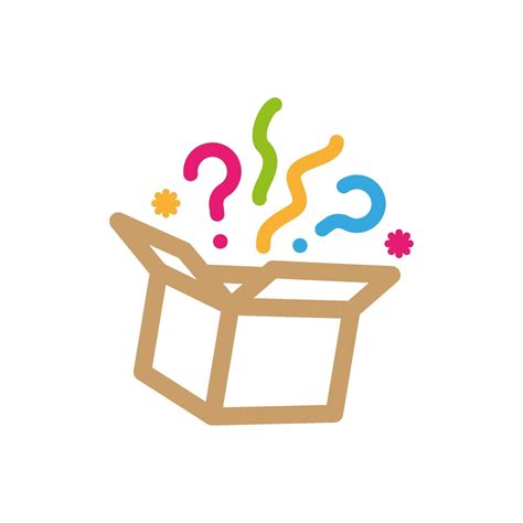 Wonder gift with exclamation mark, delight present, surprise craft open