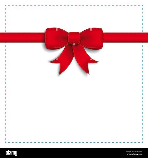Red Ribbon White Cover Dashed Blue Stock Photo Alamy