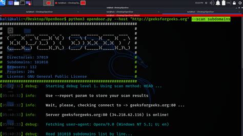 Opendoor Escáner De Acceso A Directorios Owasp En Kali Linux