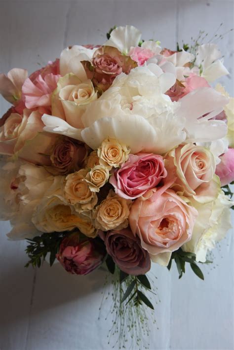 Vintage Wedding Bouquet Of Peonies And English Garden Roses
