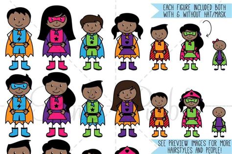 African American Superhero Stick Figures Clipart And Vector By Devon