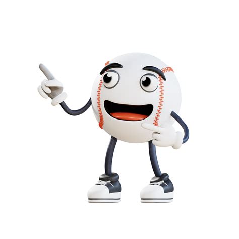 Baseball Mascot Pointing Top Left 3d Character Illustration 11354399 Png