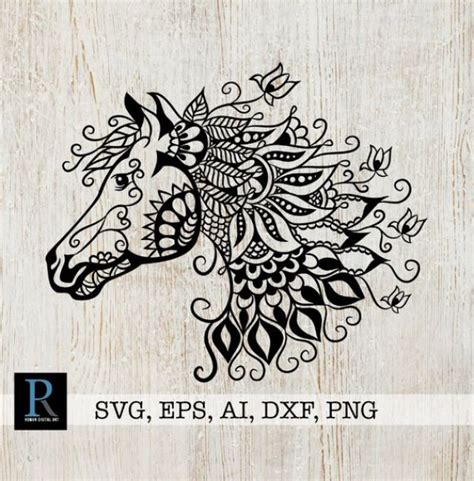 Download File zentangle . Horse svg mandala in 2020 | Mandala ...