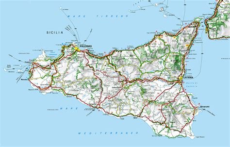 Mappa Della Sicilia Dettagliata Cartina Italia