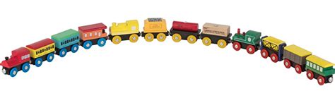 Play22 Wooden Train Set 12 Pcs Train Toys Magnetic Set Includes 3