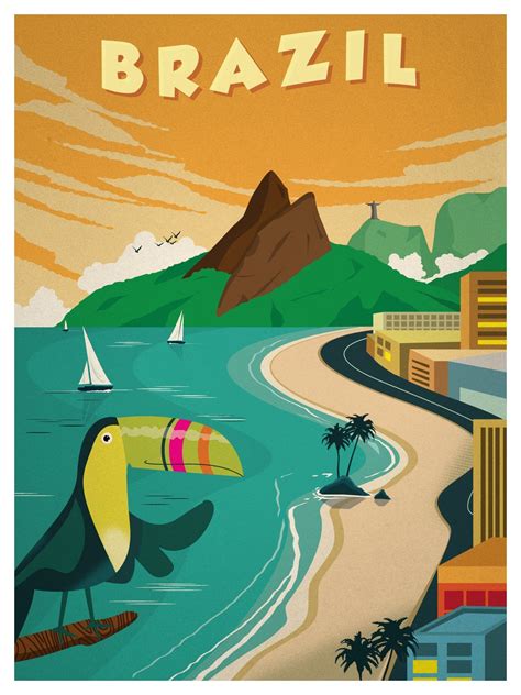 Brazil Travel Poster Vintage Travel Posters Retro Travel Poster Travel Posters