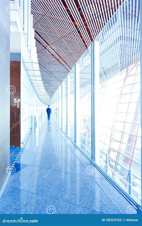 Glass Corridor Interior Stock Image Image Of Attached 58324765
