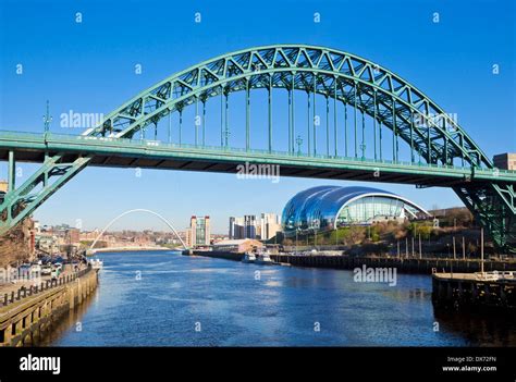 Newcastle Upon Tyne Skyline Gateshead The Tyne Bridge Over River Tyne