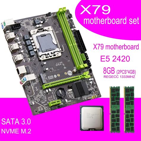 Qiyida X79 Motherboard Set Com Xeon Lga 1356 E5 2420 Cpu 2pcs X 4gb