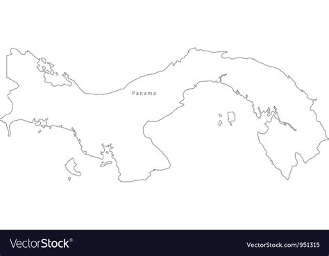 Black White Panama Outline Map Royalty Free Vector Image