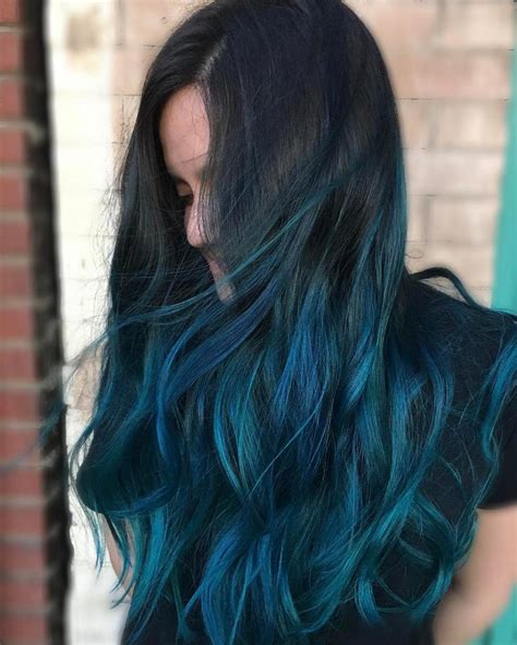 Meerjungfrau Ombre Haar Meerjungfrau Verlängerungen Blaugrün Blau Haar