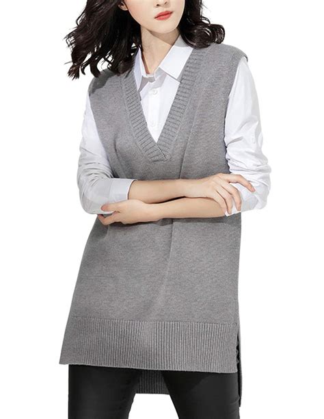 gihuo women s casual v neck knitted pullover sleeveless sweater vest women product review