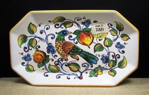 Nova Deruta Italy Bird Tray Serving Platter Italian Pottery Dish Home