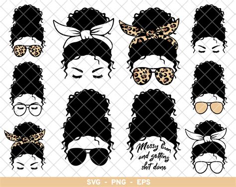 Messy Bun Svg Afro Hair Svg Afro Woman Svg Curly Hair Etsy My Xxx Hot