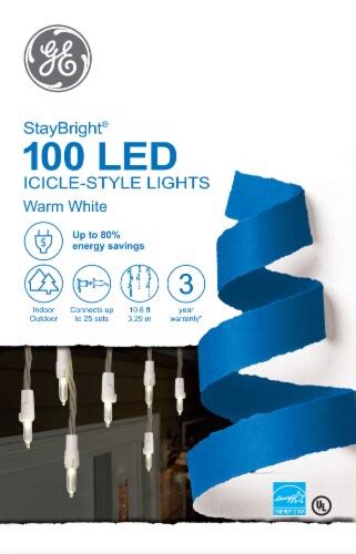 Ge Staybright Led Icicle Style Lights Warm White Ft Fred