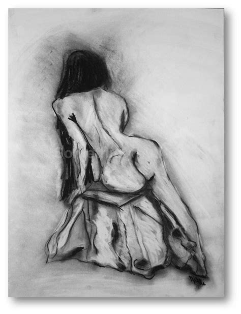 Buy Nude Art Charcoal Drawing Female Nude Large Figure Drawing Nude