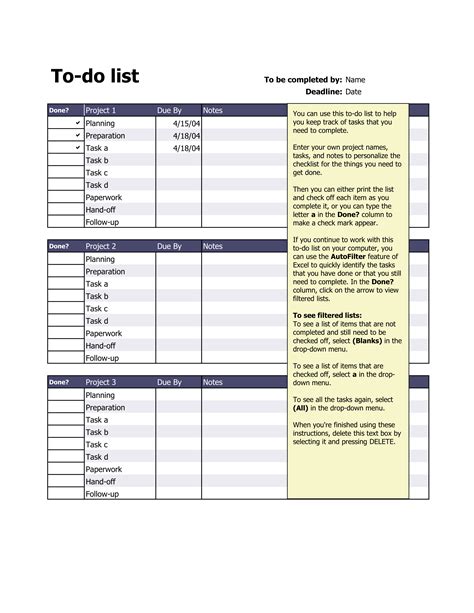 Effective To Do List Template